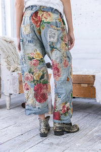 Magnolia Pearl Faded Indigo Quilts & Roses Miner Pants 521