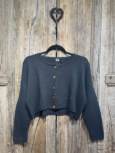Handknits by Me Recycled Denim Cropped Cardigan