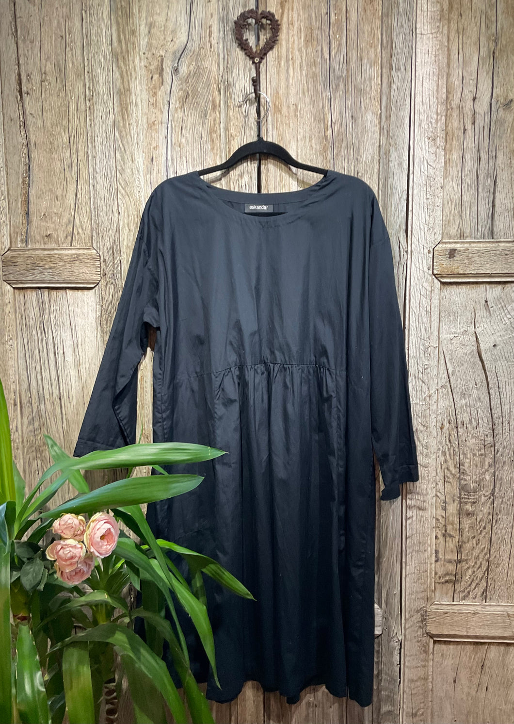 Preloved ESKANDER Oversize Front-Pleated Black Dress