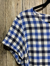 Preloved Neirami Blue Check Linen Mix Dress