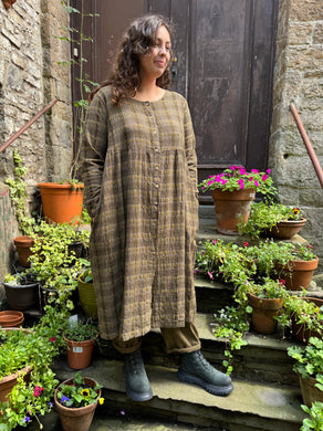 THING Ochre Check Dress 7098 AW25