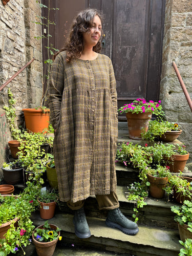 THING Ochre Check Dress 7098 AW25