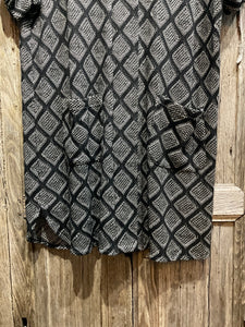 Preloved Black and White Knit Coat