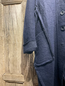 Preloved MADE IN ITALY Navy Lightweight Soft Wool Duffel Coat