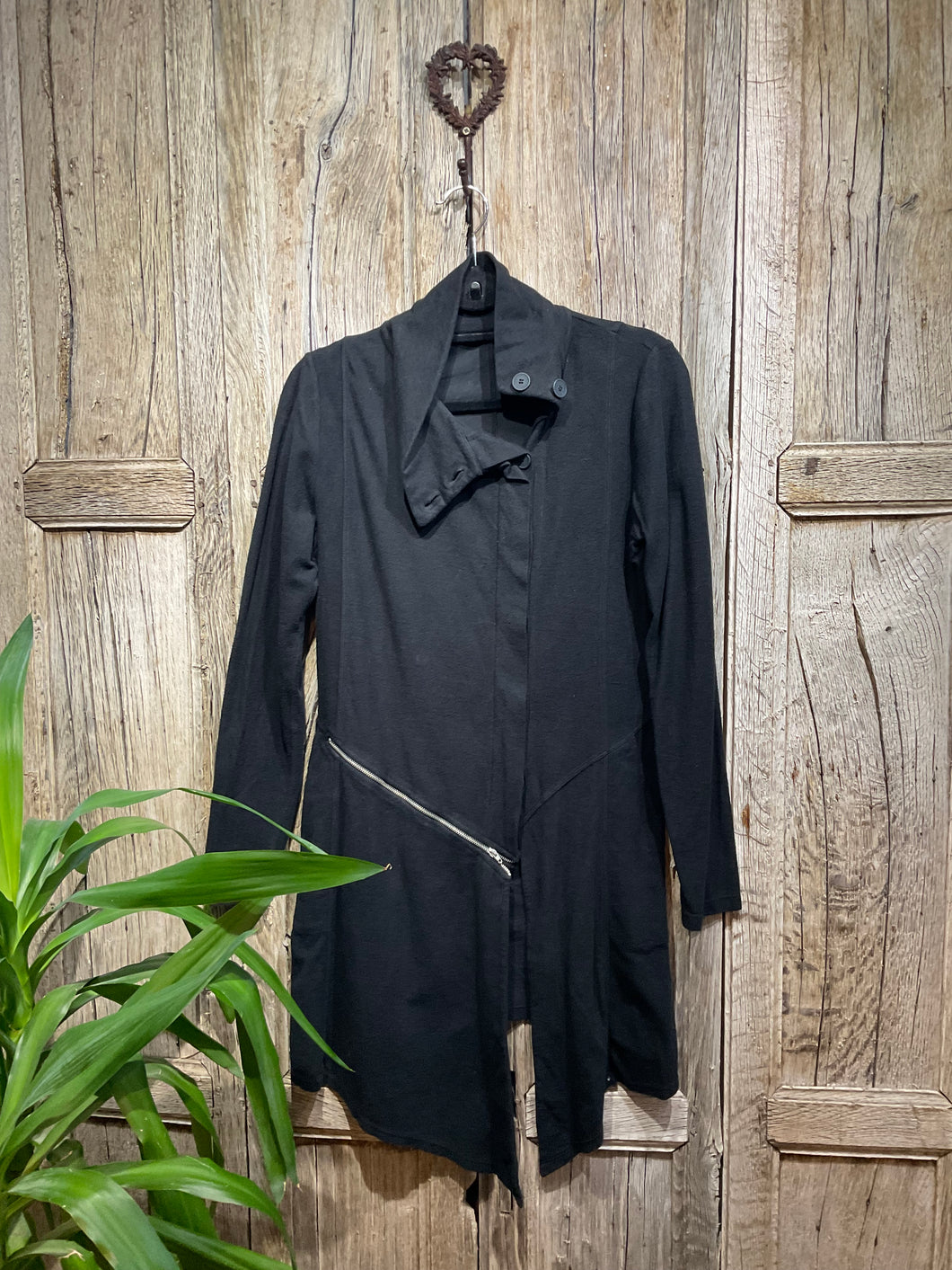 Preloved LURDES BERGADA Black Cotton Jersey Jacket with Zip Detail