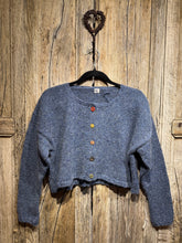 Handknits by ME Blue Crop Recycled Denim Cardigan