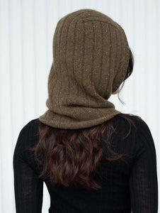 Oats & Rice Cashmere Ribbed Balaclava Green OR25-H05