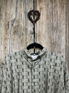 Preloved ESKANDER Grey Block Print Shirt