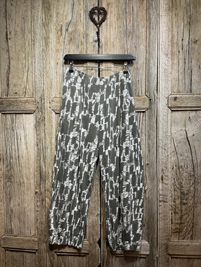 Preloved MAMA B Green/Grey Pattern Trousers