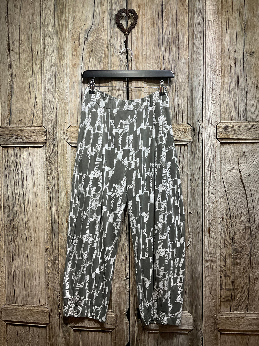 Preloved MAMA B Green/Grey Pattern Trousers