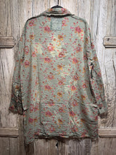JLS Floral Pattern Olive Shirt D34