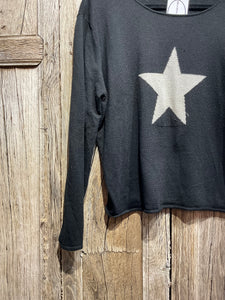 Preloved CHOKLATE Black Jumper with Star Detail