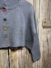 Handknits by ME Blue Crop Recycled Denim Cardigan