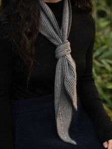 Oats & Rice Sailor Cashmere Rib Neck Scarf Grey OR25-NS03