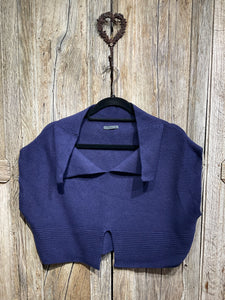 Preloved OSKA Navy Knit Crop Top