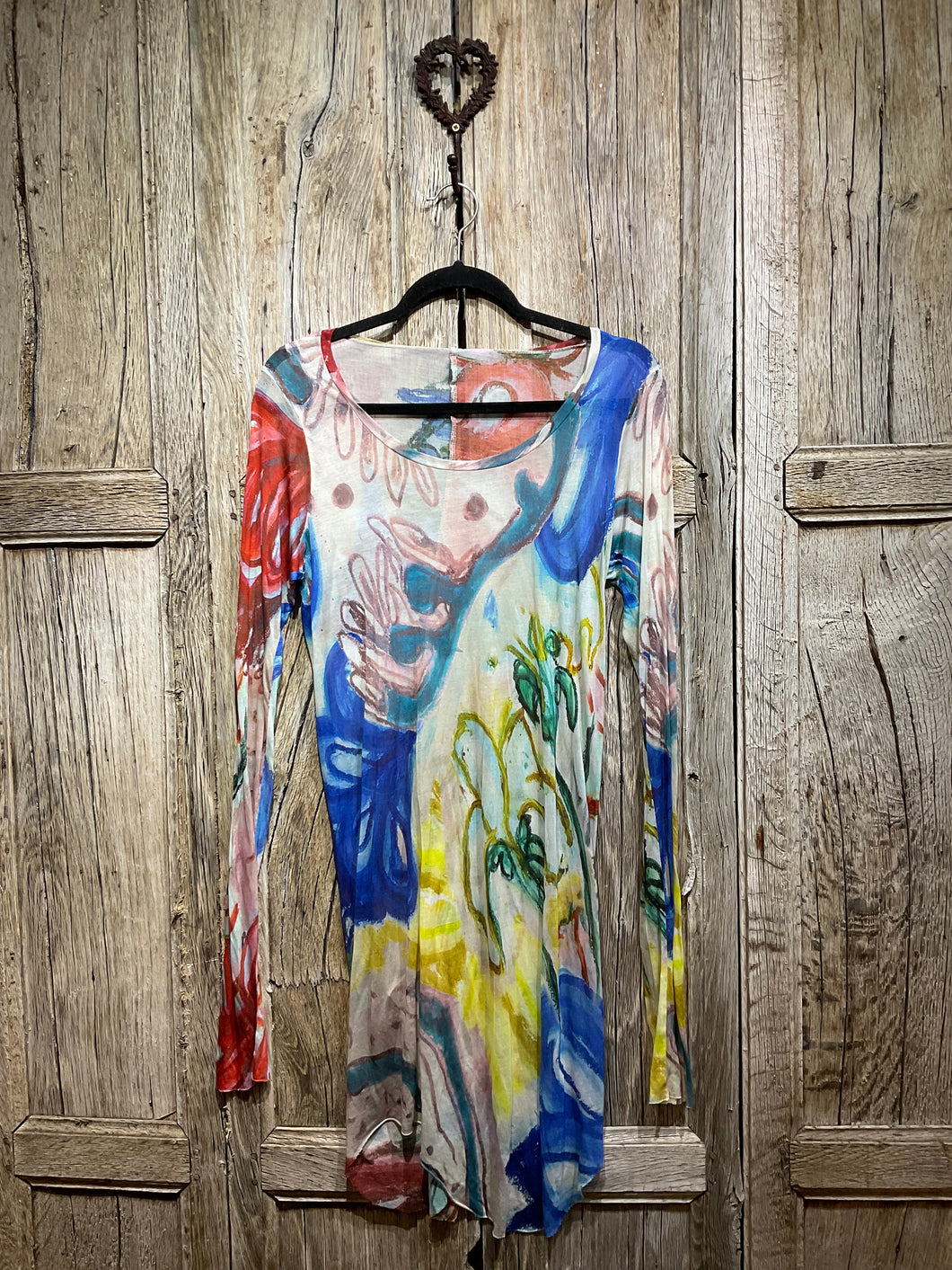 Preloved Silk Pattern Top