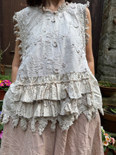 JLS Cream Embroidery Appliqué & Lace Layering Tunic Dress 1106