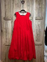 Preloved Cabbages and Roses Red Needle Cord Dress