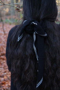 Oats & Rice Bronte Ebony Black Cashmere Scarf OR25-NS01