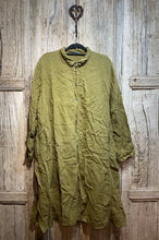 Preloved Oska Olive Green Linen Dress