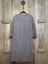 Preloved Toast Navy Stripe Cotton and Linen Mix Shirt Dress