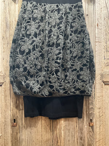 Preloved XENIA DESIGN Black & Grey Knit Detail Dress and Scarf