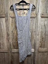 Preloved Toast Grey Linen Wrap Pinafore