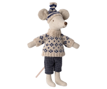Maileg Winter Mouse with Ski Set - Dad - Blue