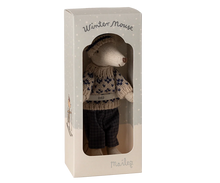 Maileg Winter Mouse with Ski Set - Dad - Blue