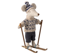 Maileg Winter Mouse with Ski Set - Dad - Blue
