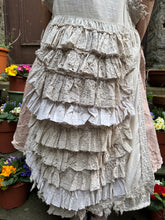 JLS Cream Embroidery Appliqué & Lace Layering Tunic Dress 1106