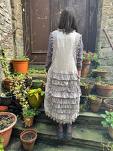 JLS Grey Embroidery Appliqué & Lace Layering Tunic Dress 1106