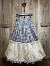 Preloved EWA I WALLA Blue and White Check Skirt with Cream at Bottom Edge Wire in Hem