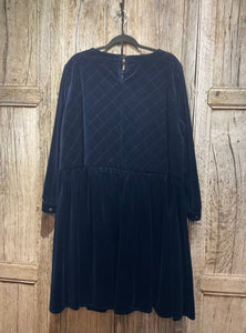 Preloved CABBAGES & ROSES Midnight Blue Quilted Dress