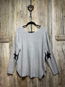 Preloved SENES Grey Jumper with Star Detail