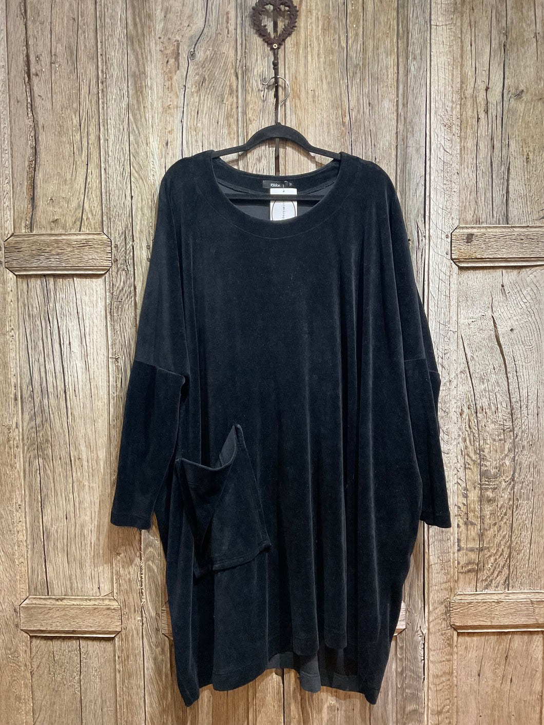 Preloved Ralston Black Velvet Long Sleeve Dress