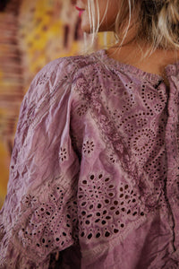 Magnolia Pearl Eyelet Rosemary Blouse Purple Boba 2215