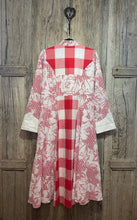 Preloved TERRY MACEY Red and White Cotton Dress Coat