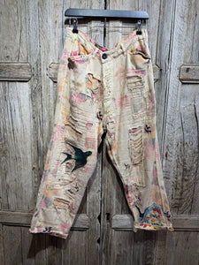 Magnolia Pearl Preloved Arborist Printed Bobbie Trousers 344