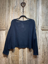 Preloved Officinae Navy Crop Cotton Jumper