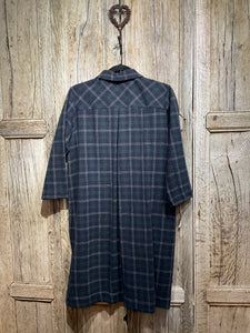 Preloved Navy Wool Check Dress
