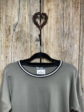 Preloved NAYA Green & Black Top with White Trim