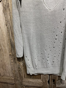 Preloved Sarah Pacini Grey Linen Mix Jumper