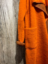 Preloved (NO LABEL) Edge to Edge Orange Wool Coat