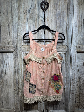 JLS Stripe Cotton Appliqué Vest 1076