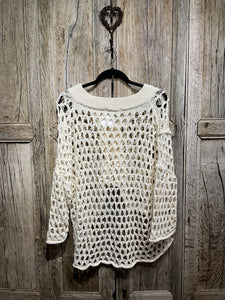 Preloved LURDES BERGADA Cream Open Knit Cardigan