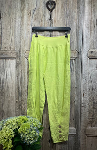 Preloved LUIGI MODA, Lime Green Linen Trousers