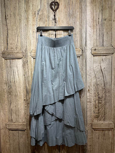 Preloved Blue Tiered Cotton Skirt