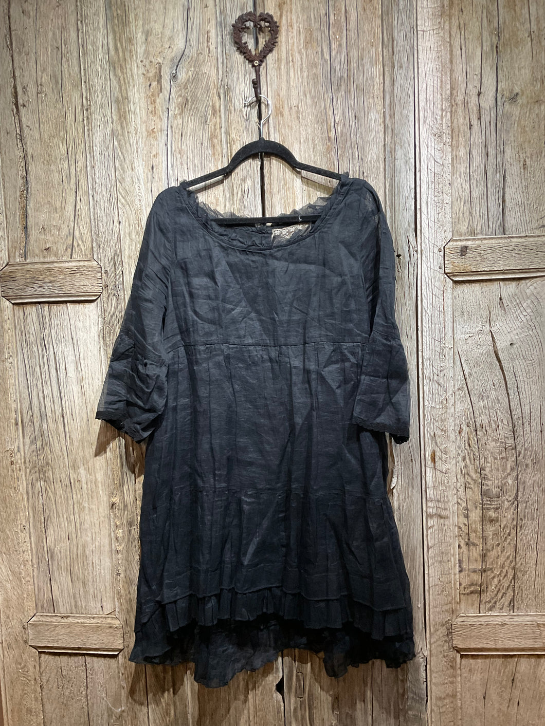 Preloved LES OURS Black Cotton Tunic