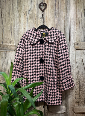 Preloved HELL BUNNY Pink & Black Check Coat